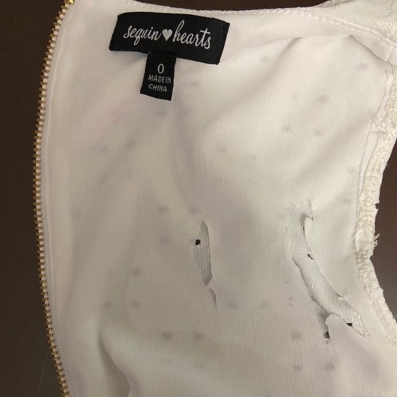 White Sequin Hearts Formal Dress - Picture 9 of 9